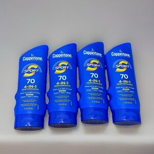 4x Coppertone Sport Sunscreen Lotion, SPF 70 . Exp 01/2028